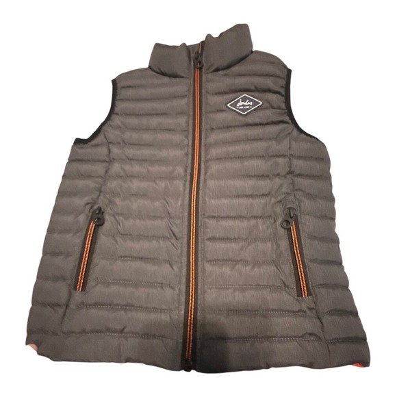 Joules Other - Joules Crofton Puffer Vest Gilet Kids 6Y Gray Orange Padded Showerproof